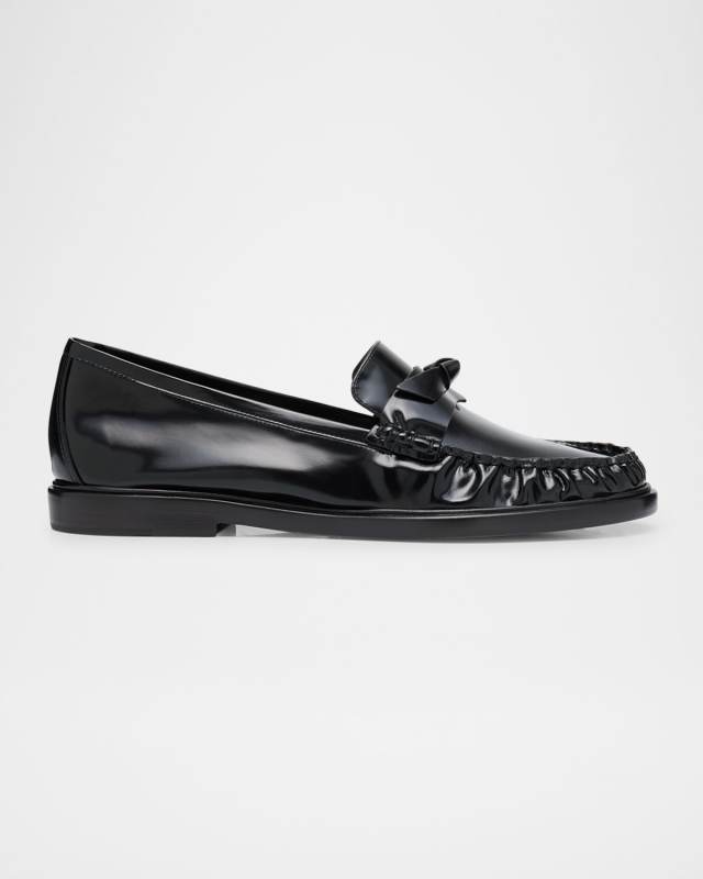 Clarita Leather Bow Loafers
